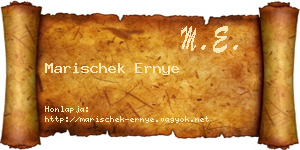 Marischek Ernye névjegykártya